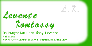 levente komlossy business card